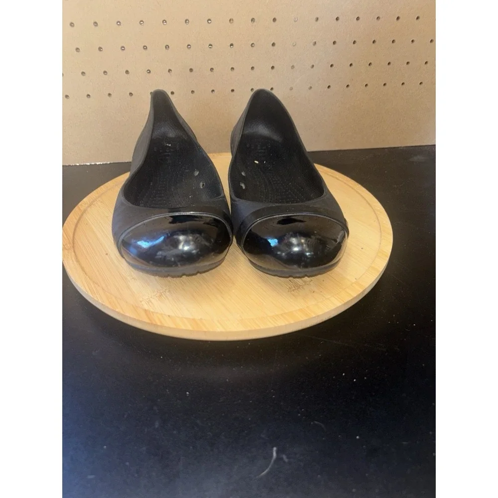 Crocs Womens Brynn Ballet Flats Shoes Black Slip On Strap Round Toe Comfort Sz 9 - Picture 5 of 9